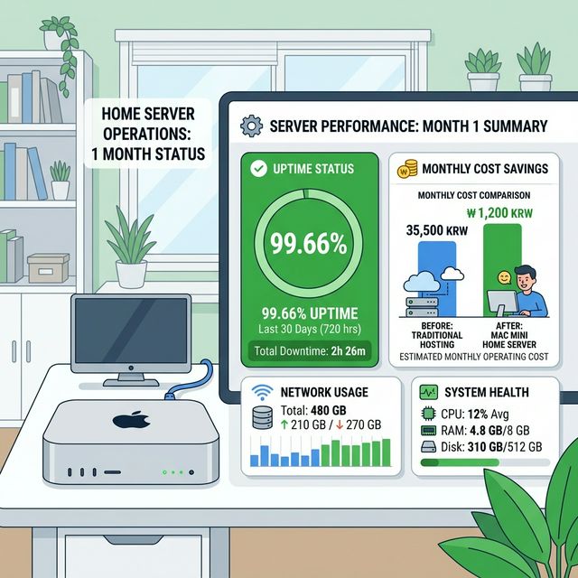 맥미니 홈서버 1개월 운영 후기와 AWS 비용 비교 최종 결산