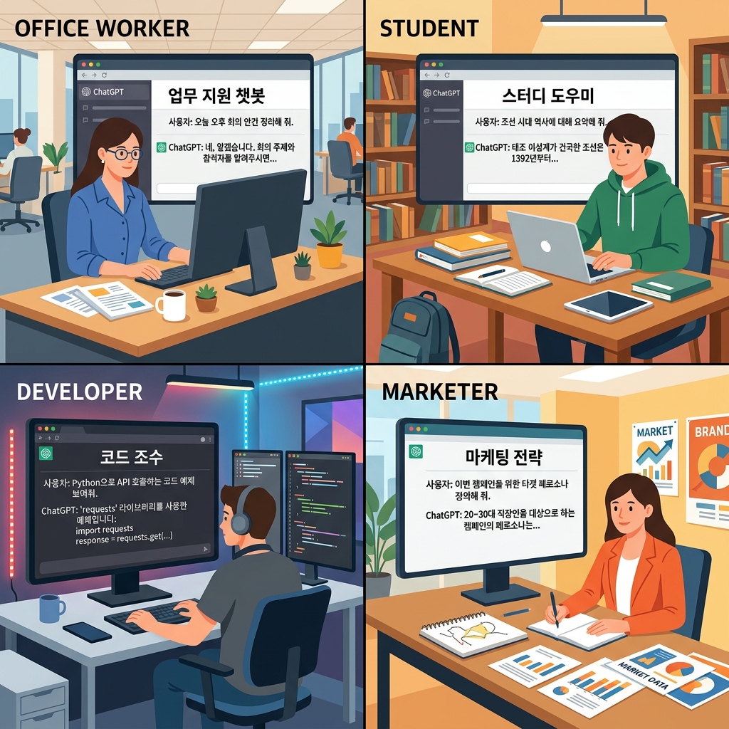 다양한 페르소나가 각자의 맞춤형 지침을 설정하는 모습